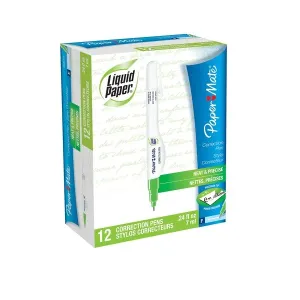 Paper Mate Liquid Paper Correction Pen, 7 ml, 12 Count