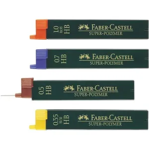 Faber-Castell 0.5mm HB Super-Polymer Fineline Lead (Pack of 12), black